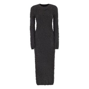 FABIANA FILIPPI Long Sleeve Textured Midi Dress Women ANTHRACITE Dresses